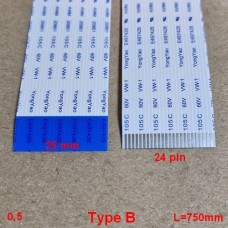 Шлейф 24 пин / шаг 0,5 / 750 мм / тип B